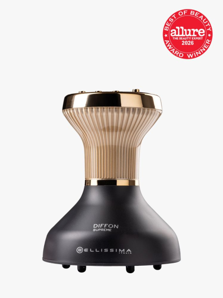 Bellissima Italia Bellissima Diffon Supreme Ionic XL Curly Hair Dryer in branded component on a light gray background with the 2026 best of beauty seal in the top right corner