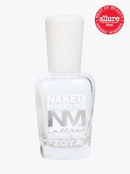 Zoya Ultra Glossy Seal Top Coat in branded component on a light gray background with the 2026 best of beauty seal in the top right corner